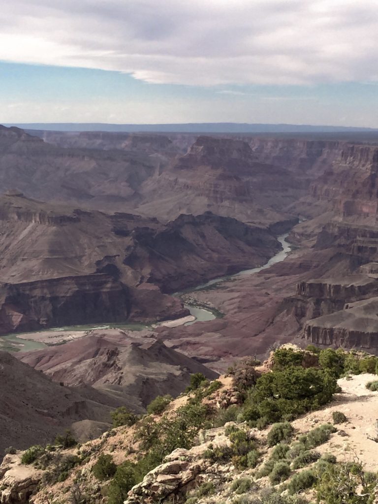 A landscape picture in the Grand Canyon of the Colorado River on the South Rim.