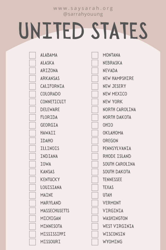 list of states with check off