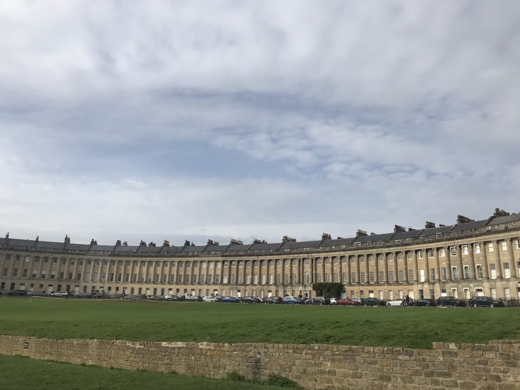 Image of the Royal Crescent at Bath during a day trip to Stonehenge and Bath from London.