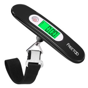 A portable luggage scale that is essential to avoid luggage fees while traveling.