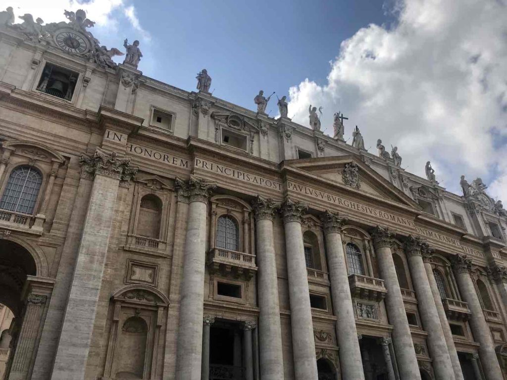 The outside of St Peter's Basilica