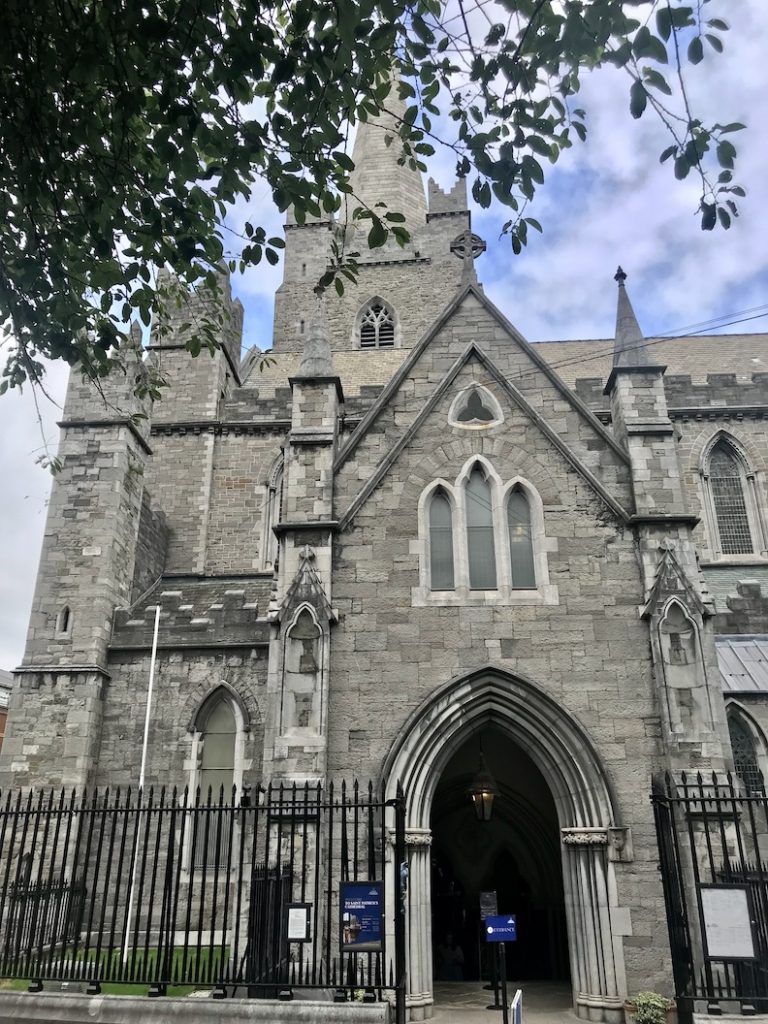 An outdoors view of St. Patrick's Cathedral in Dublin, Ireland.