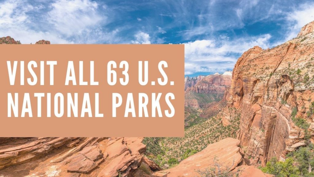 An image to represent my latest blog titled "Visit all 63 US National Parks'
