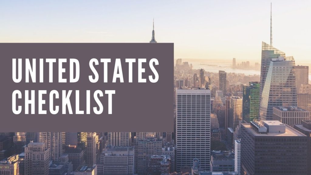 An image to represent a United States travel blog titled United States checklist.